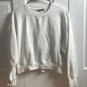 White Zara cropped Sweater